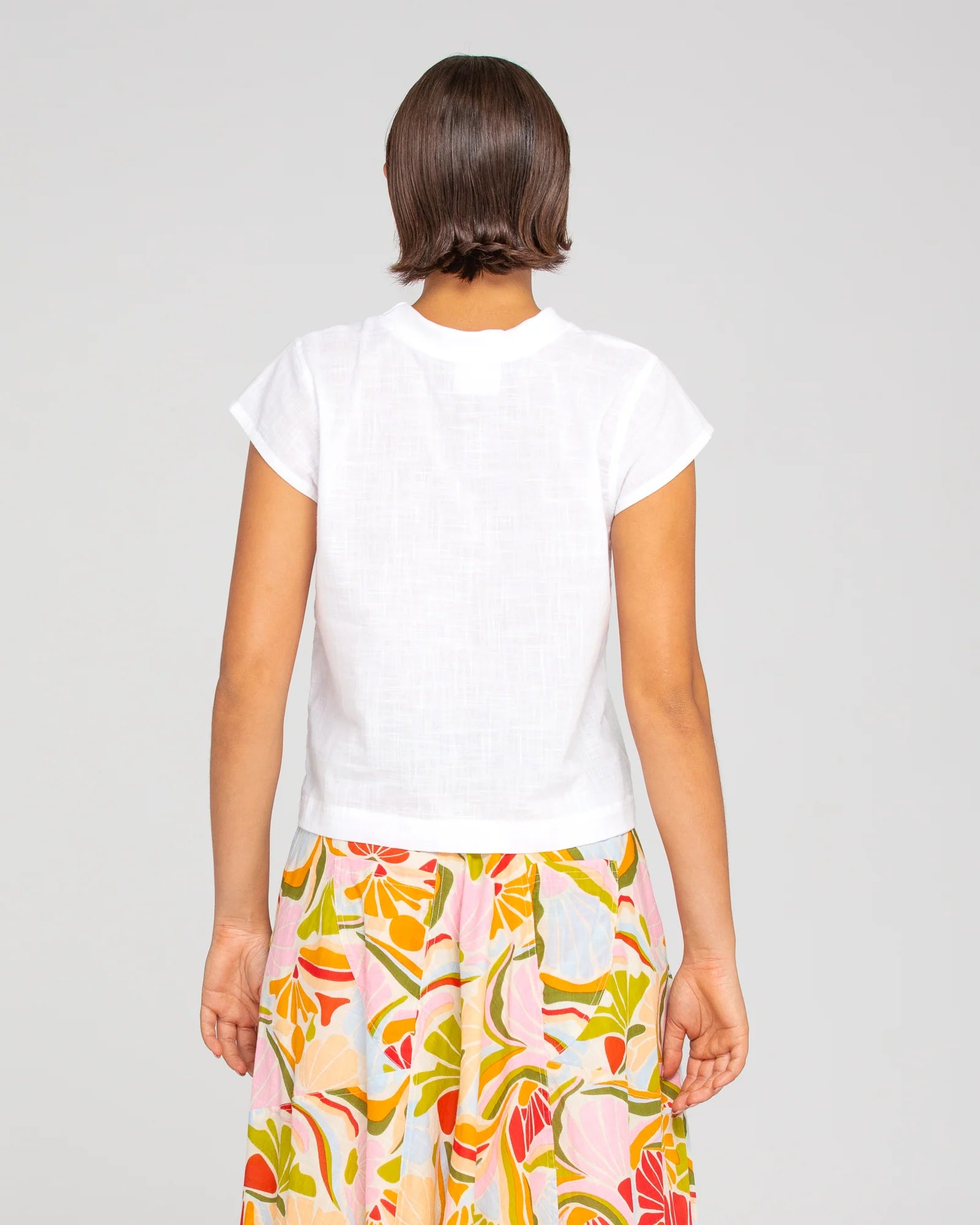 Leaf Top Basic White Tops Boom Shankar