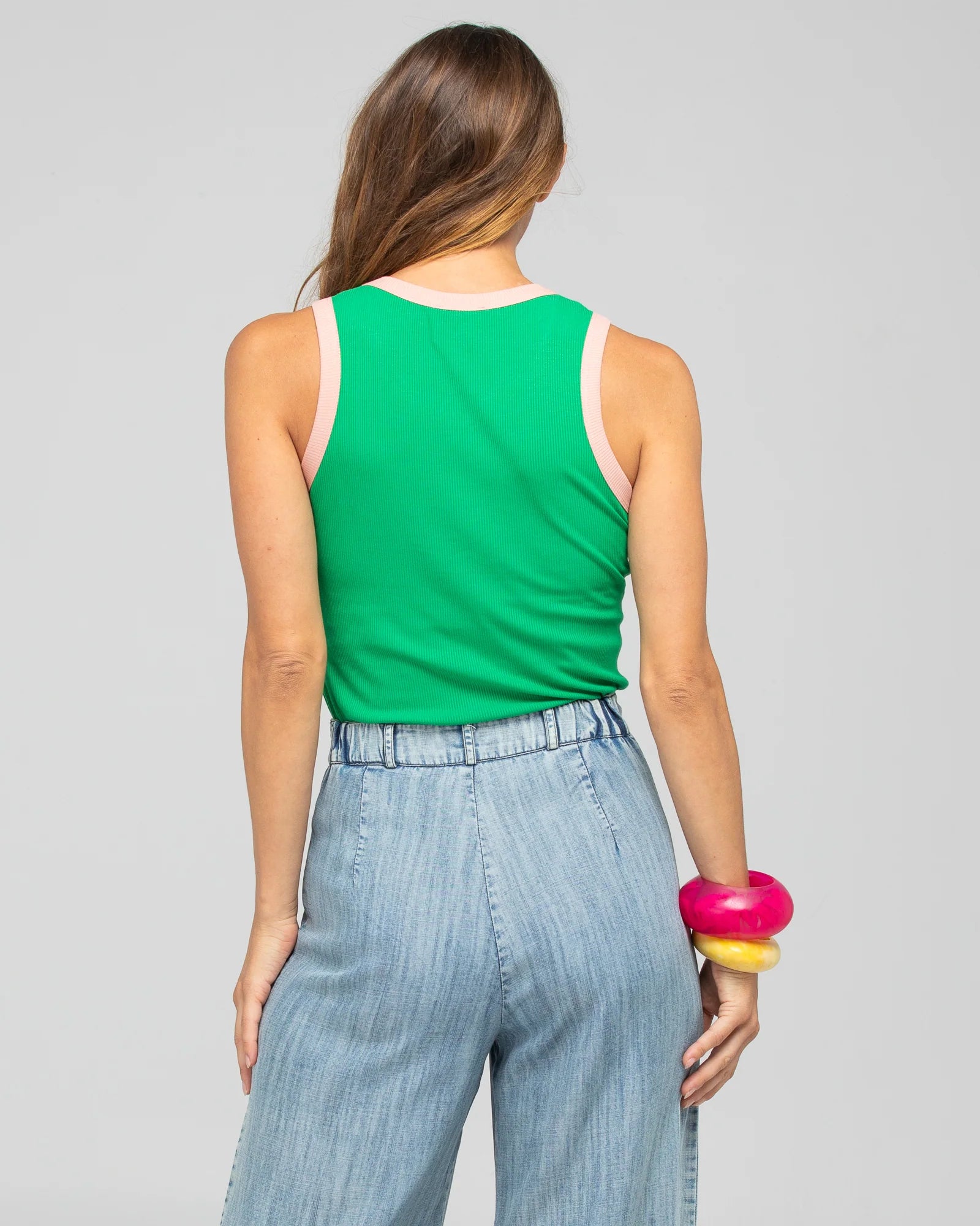 Bellissimo Tank Top Green Tops Boom Shankar
