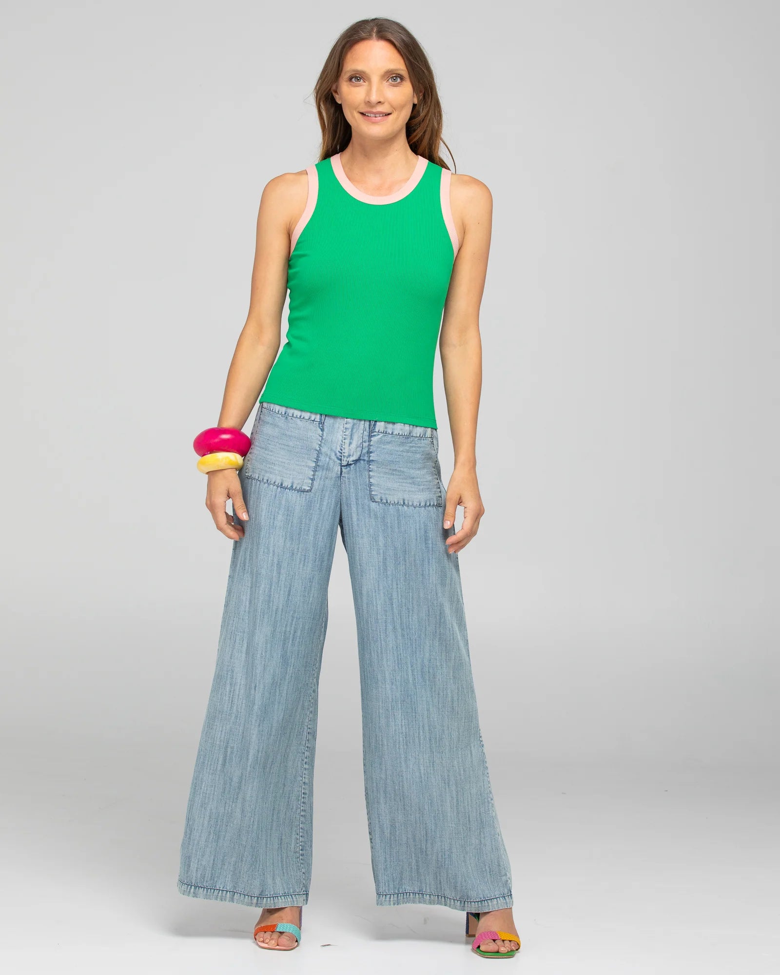 Bellissimo Tank Top Green Tops Boom Shankar