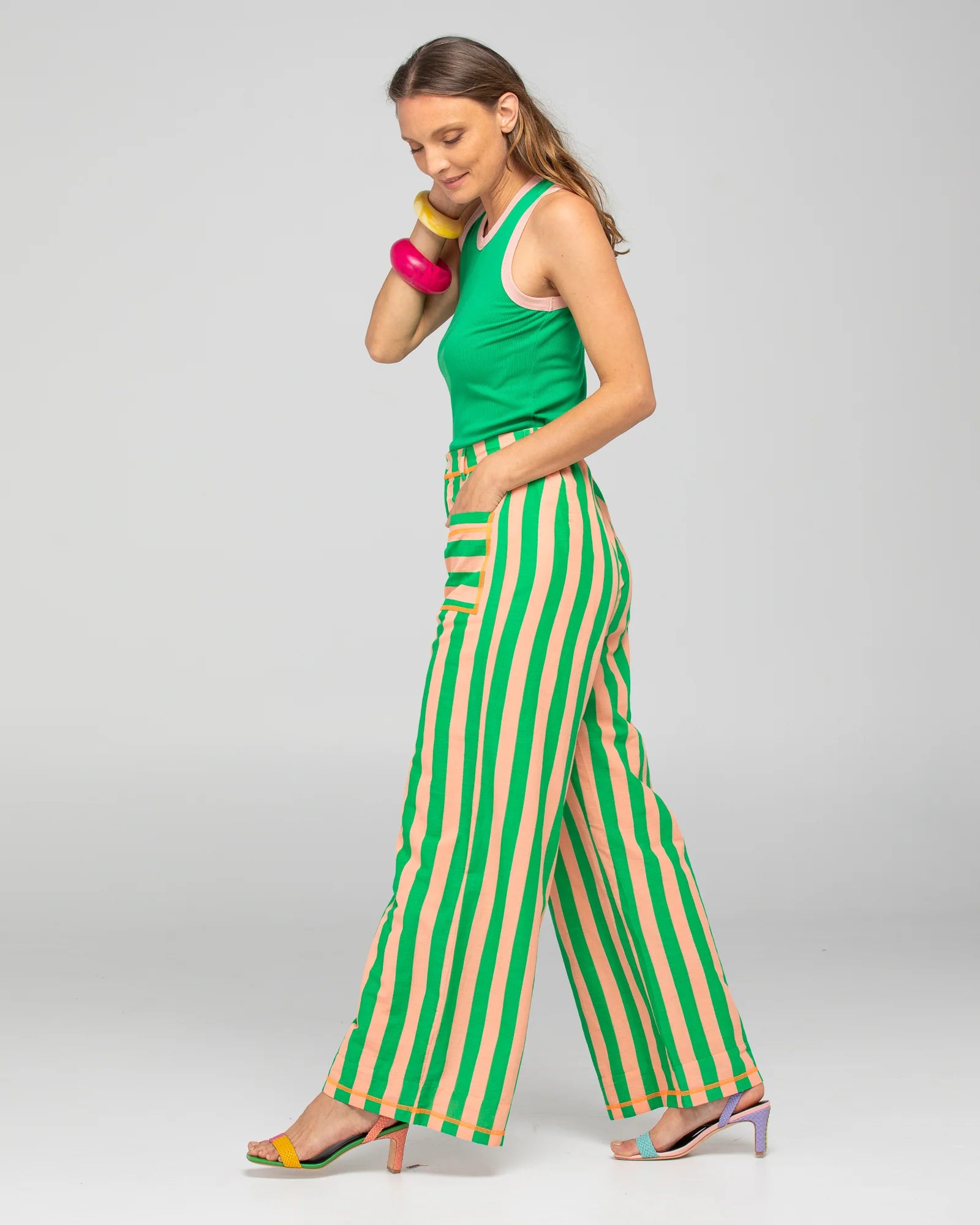 Sana Pant Capri Peach Bottoms Boom Shankar