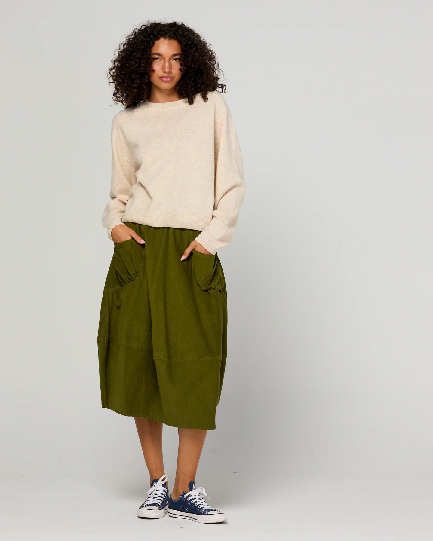 Cord Guru Skirt Olive Green Skirts Boom Shankar