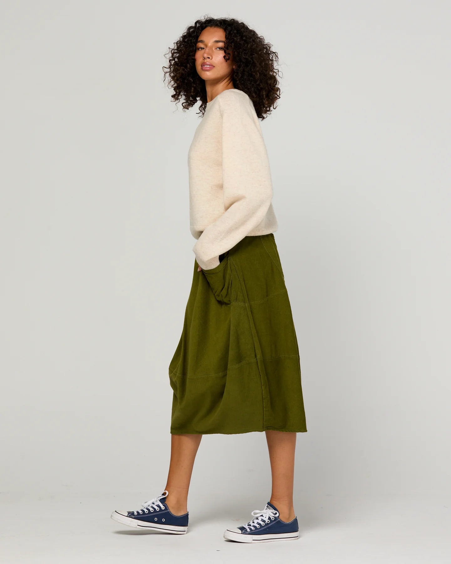 Cord Guru Skirt Olive Green Skirts Boom Shankar