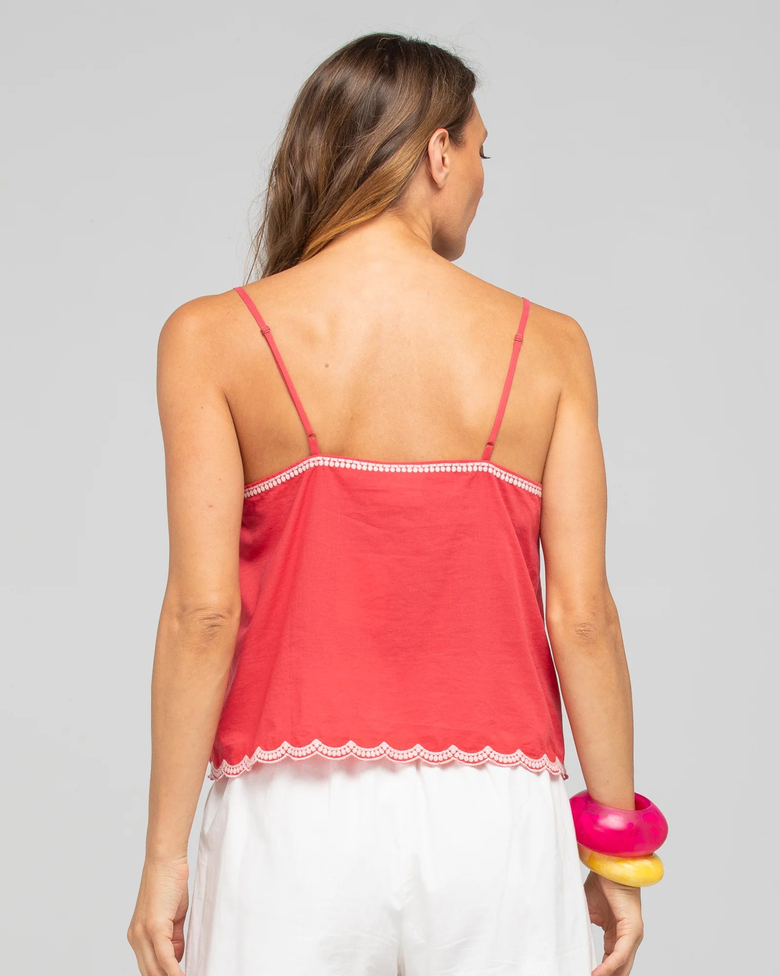 Ahana Singlet Washed Red Tops Boom Shankar