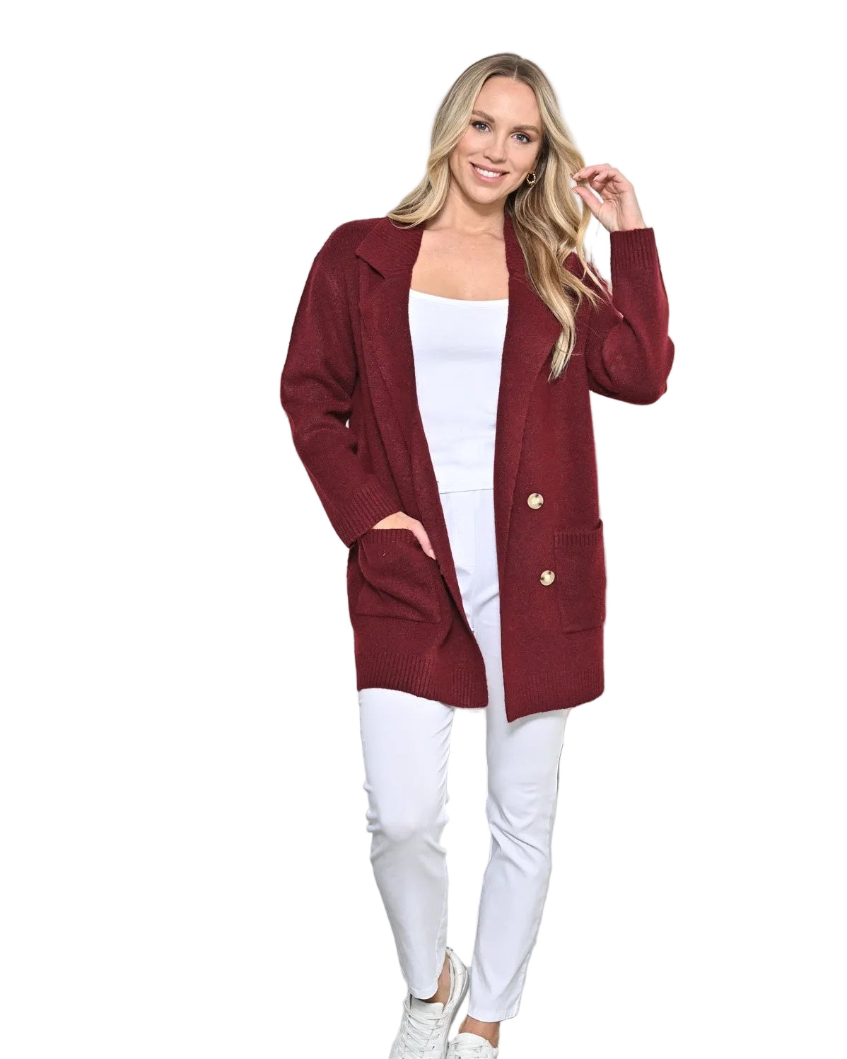 Button Cardigan Plum Jackets New u Collection SM(6-10)