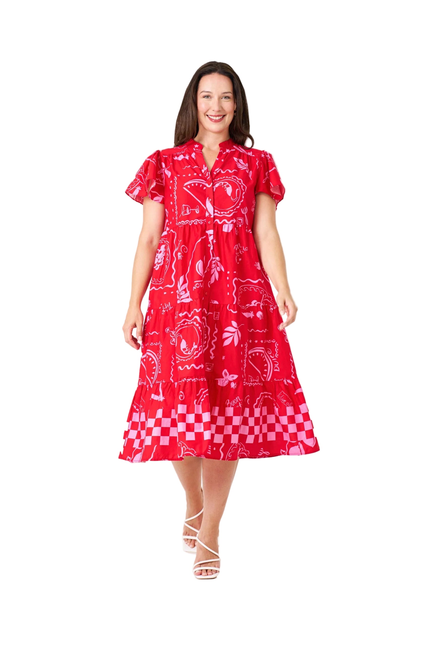 Graves Baby Dress Red Pink Dresses Boho S(8-10)