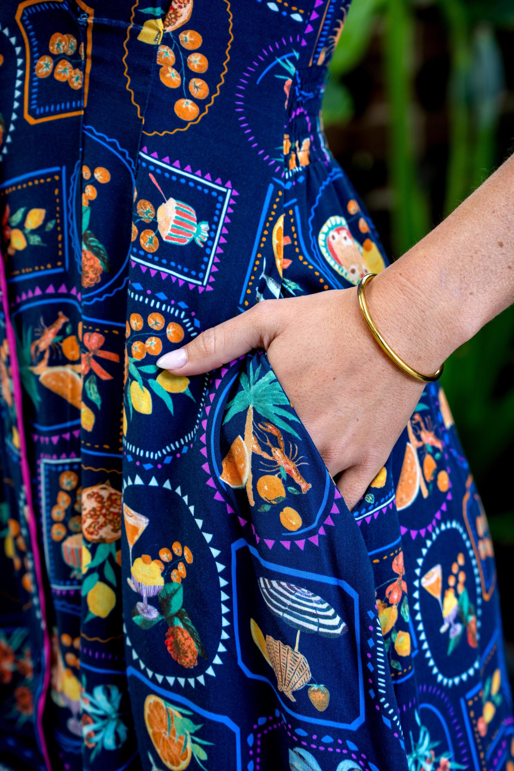 Lance Midi Dress Navy Print Dresses Boho