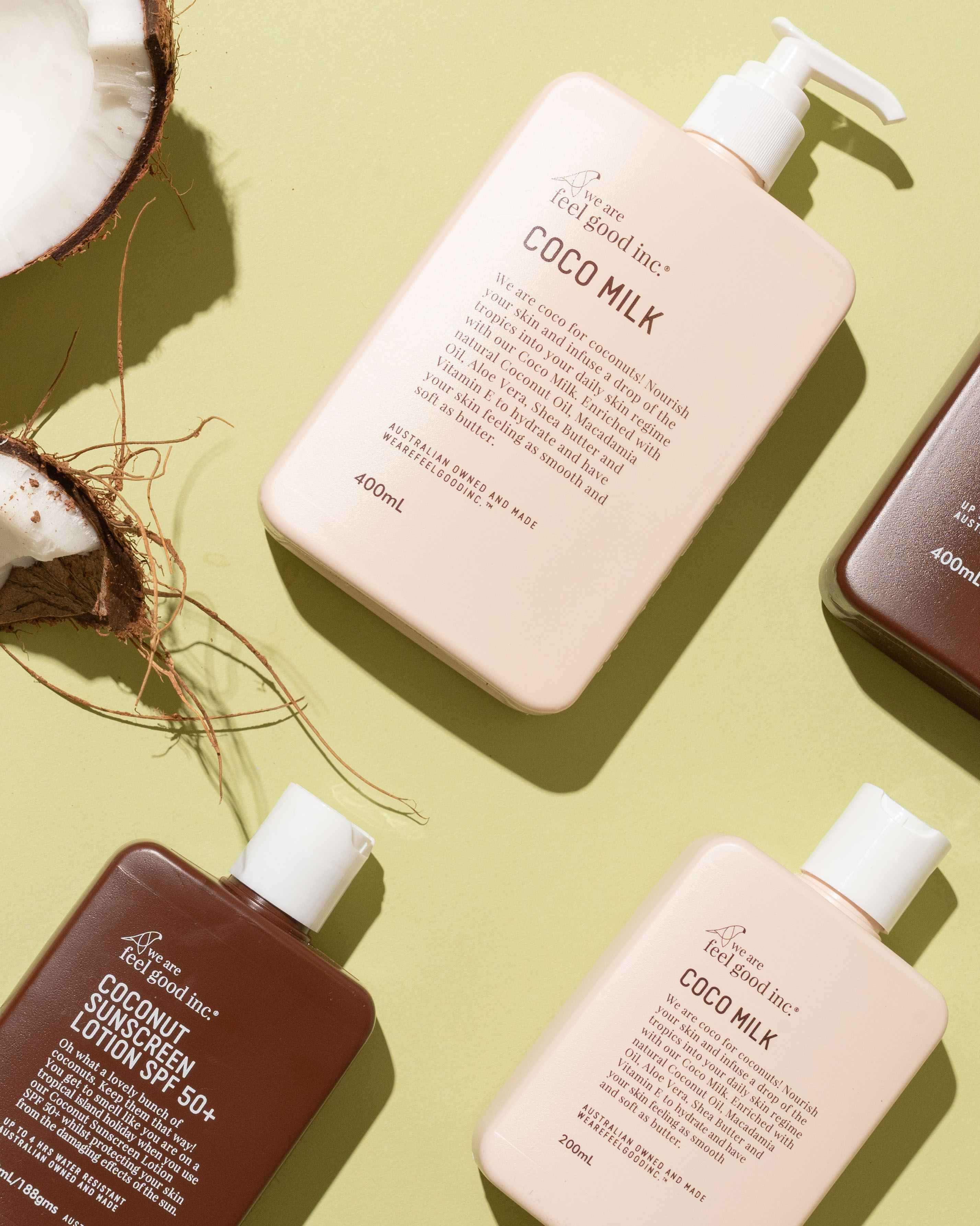 We Are Feel Good Inc Coconut Sunscreen SPF 50+ - 400ml Body we are feel good inc