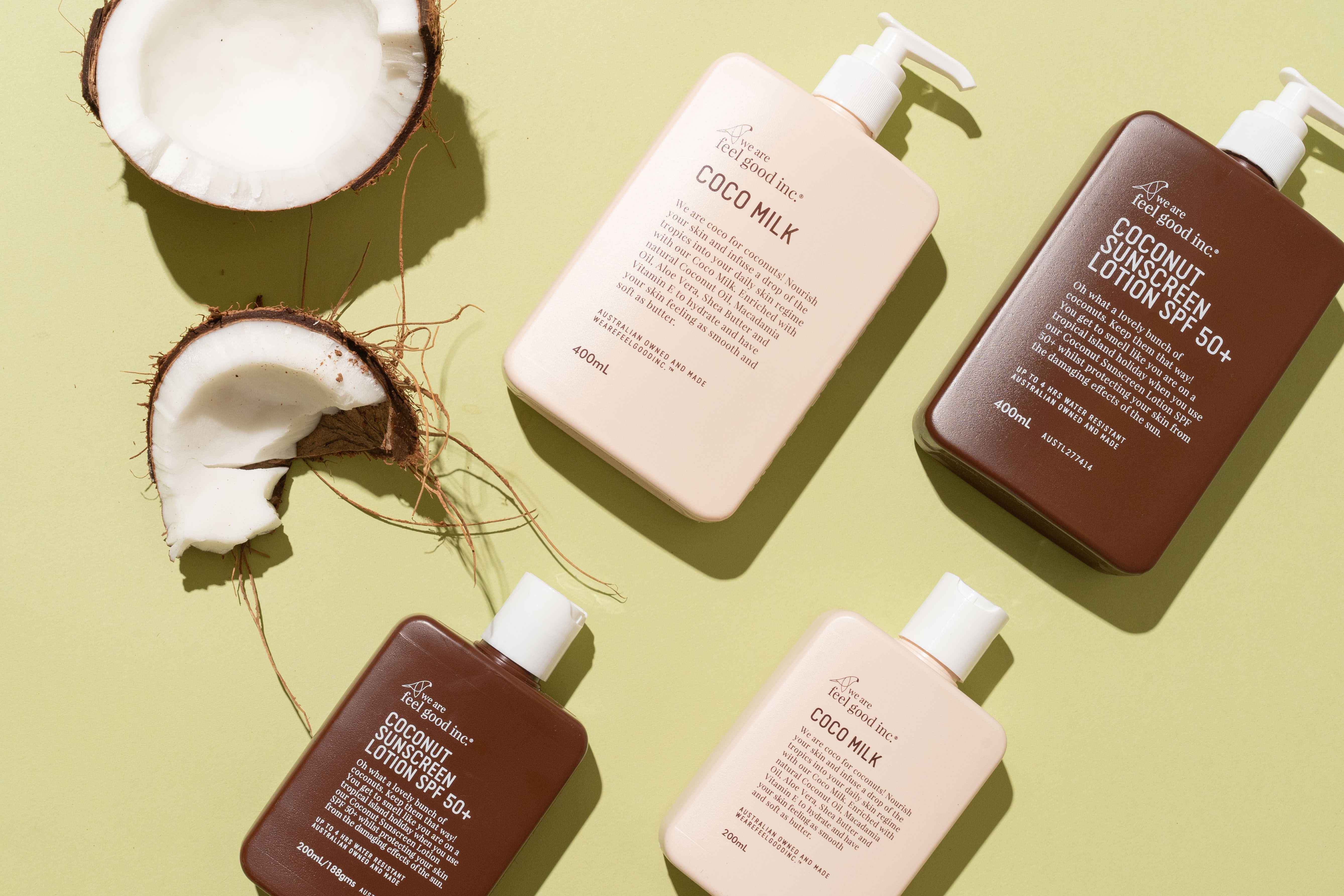 We Are Feel Good Inc Coconut Sunscreen SPF 50+ - 400ml Body we are feel good inc