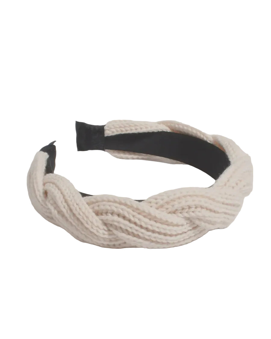 Adorne Colorado Knit Headband Cream Hair Adorne