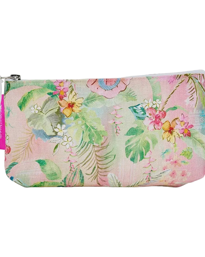 Cosmetic Bag Linen Cotton Small Tiki Island Bags and Purses Annabel Trends