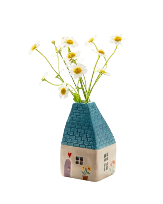 Cottage Bud Vase Dark Turq Cottage Gifts and Accessories Natural Life