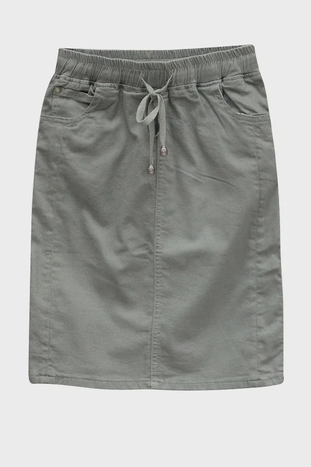 Country Denim Jogger Skirt Khaki Skirts Country Denim