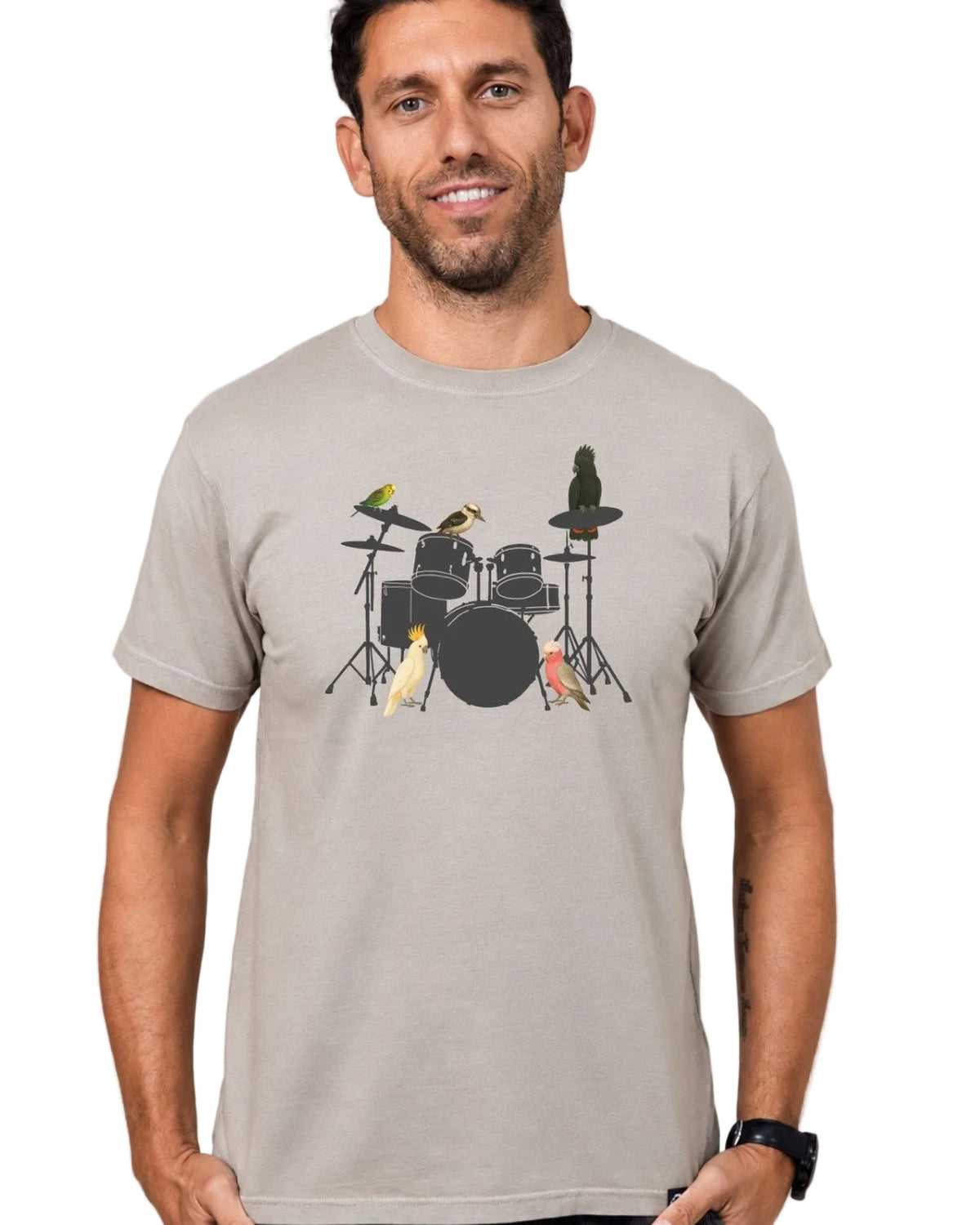 Drummer Birds Mushroom Mens T Shirt Mens Tops Skumi XS