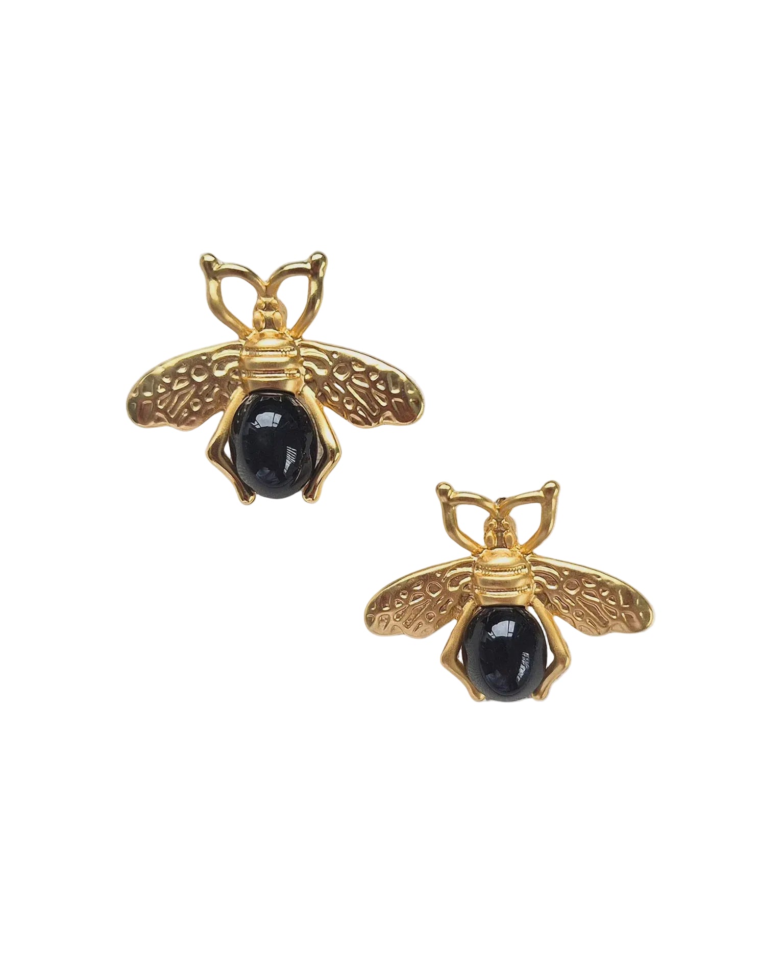 Black Bee Stud Earring E420545B Earrings Zoda