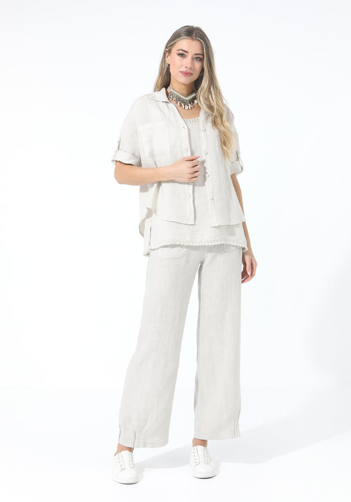Mila Linen Jacket White - Global Free Style