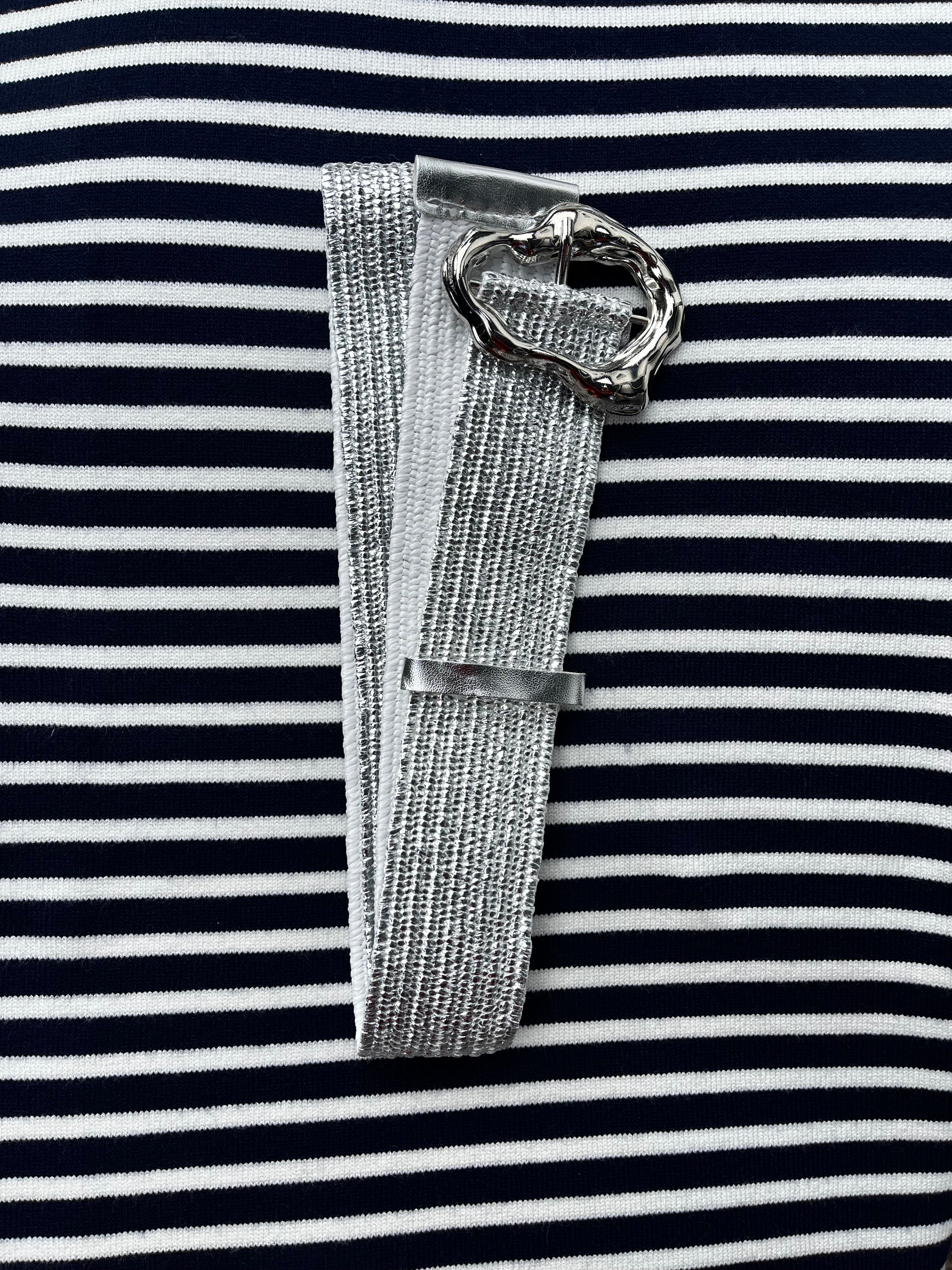 Evie Stretch Belt Buckle Silver Belts Evie Clare