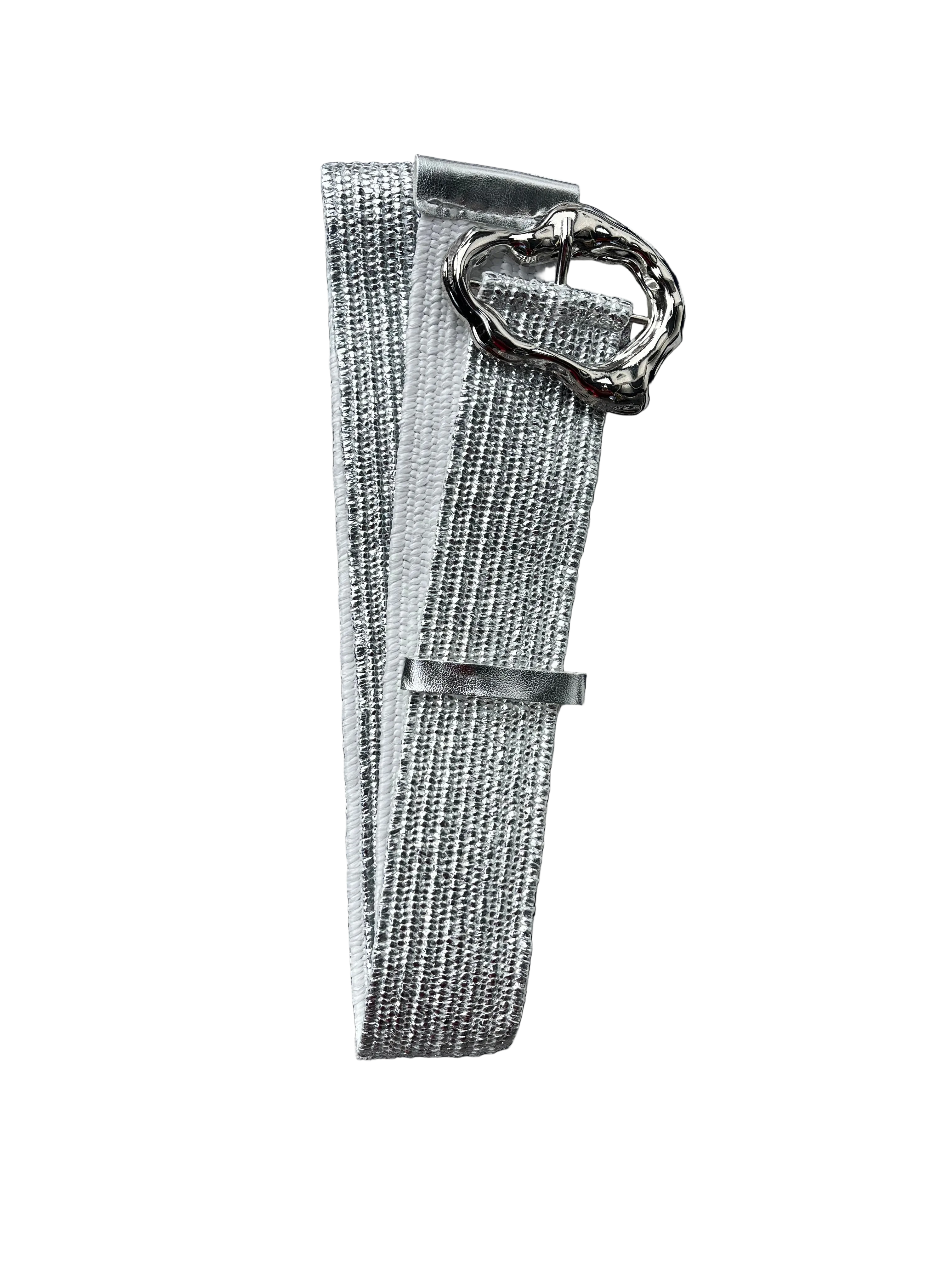 Evie Stretch Belt Buckle Silver Belts Evie Clare