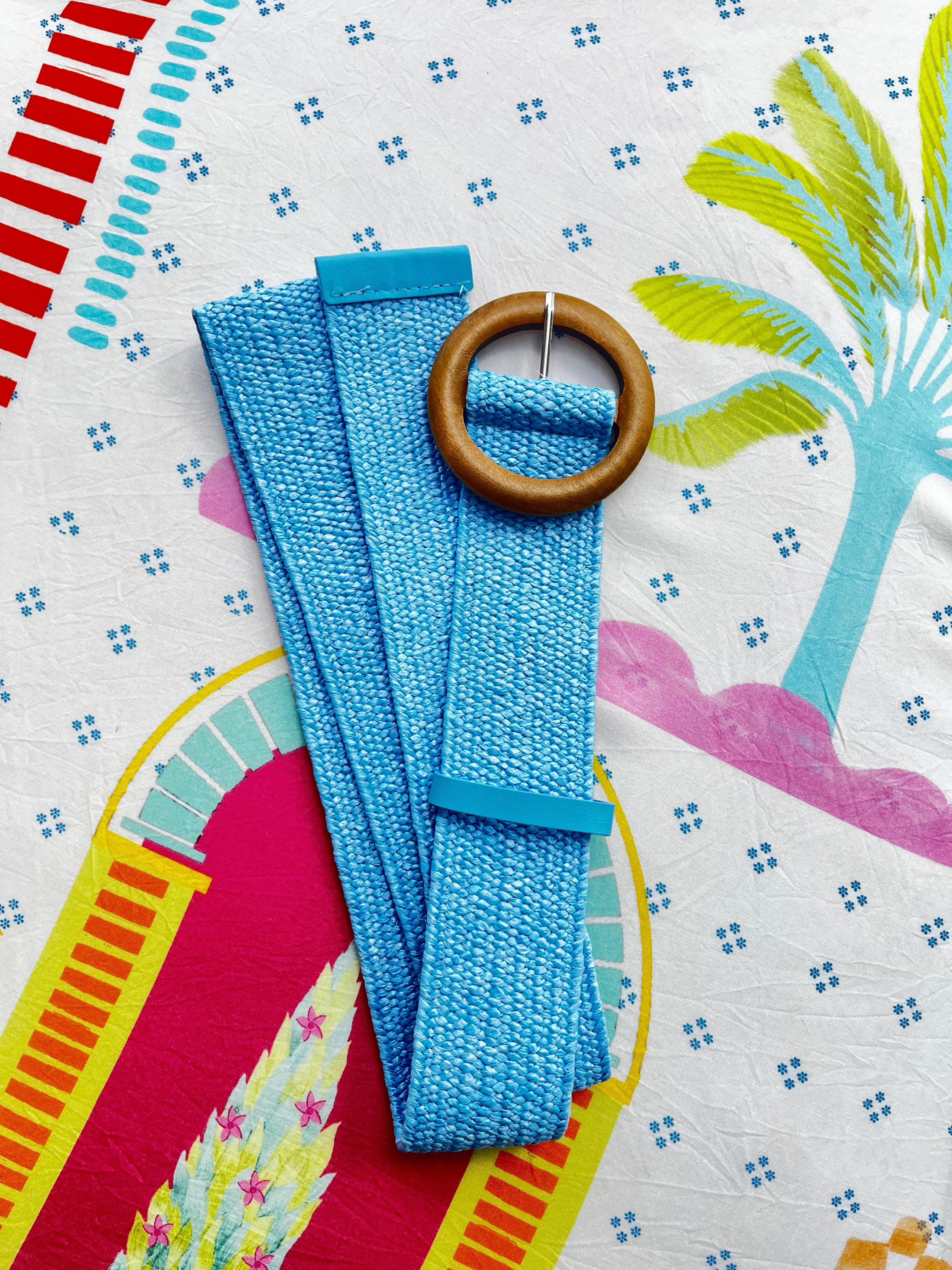 Evie Stretch Belt Light Blue Belts Evie Clare