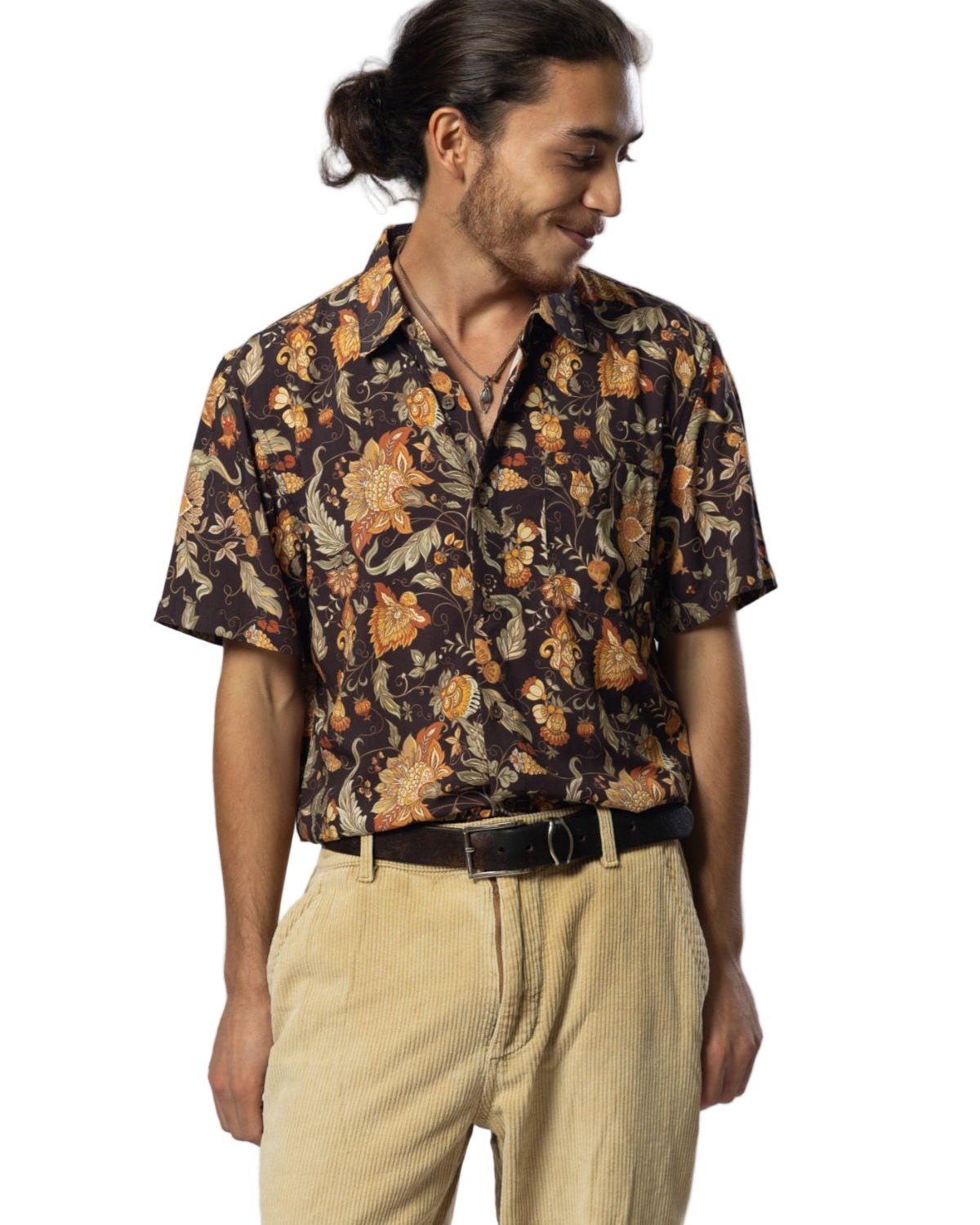 Foxy Floral Mens Shirt Mens Tops Skumi S