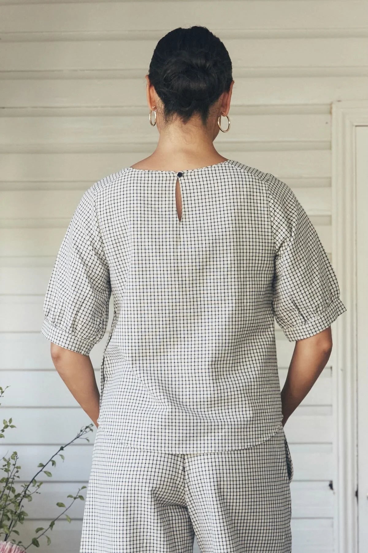 Gigi Top White Checkzs Tops MahaShe