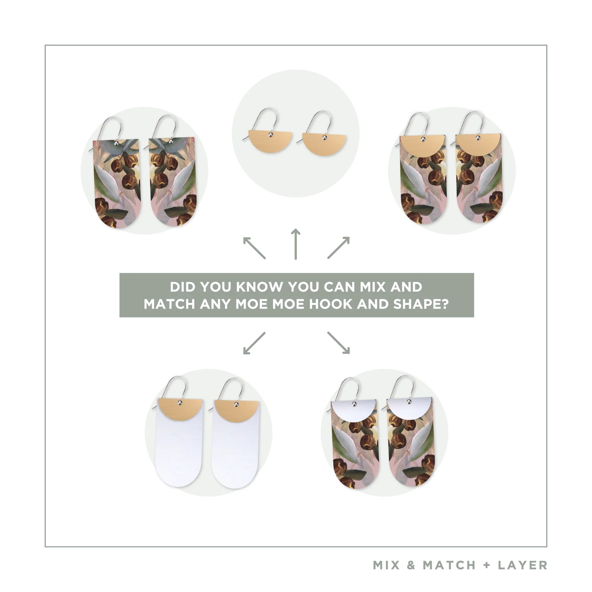 Gum Nuts Ellis Rowan Layered Tab Drop Earring Earrings Moe Moe