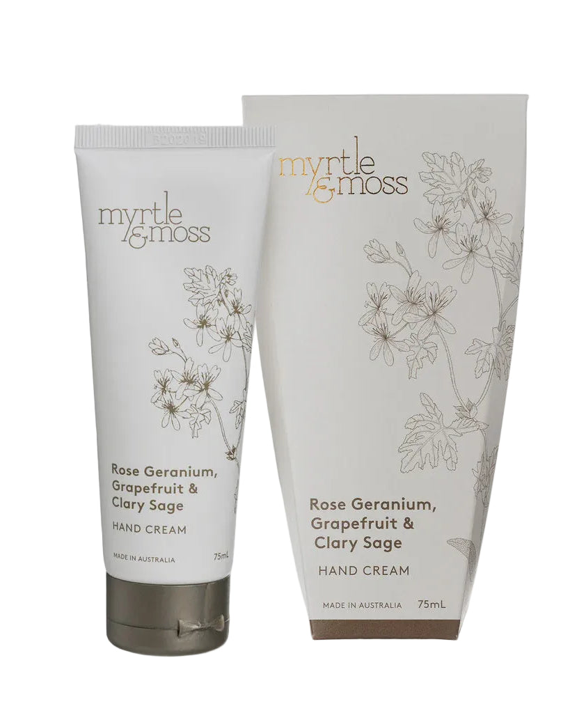 Hand Cream 75mL Rose Geranium, Grapefruit & Clary Sage Body Myrtle & Moss