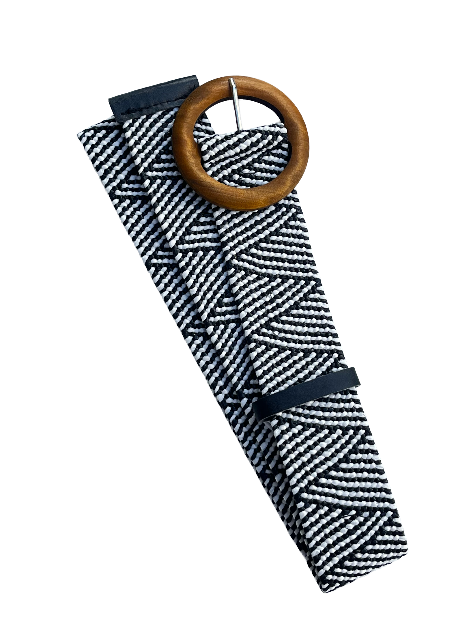 Evie Stretch Belt Black Zig Zag Belts Evie Clare