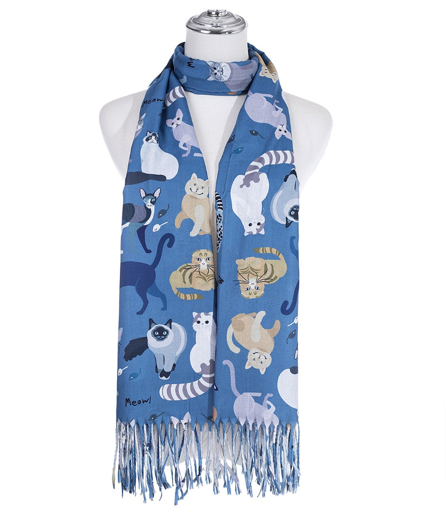Cat Scarf Blue - Global Free Style