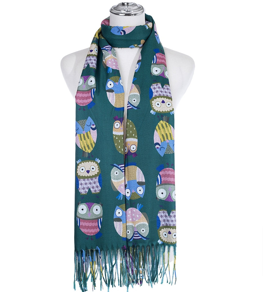 Owl Scarf Green - Global Free Style