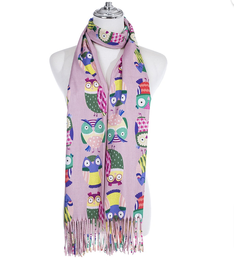 Owl Scarf Pink - Global Free Style