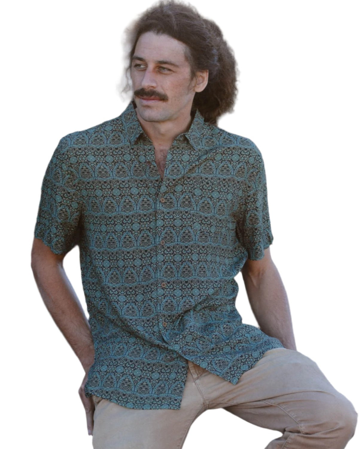 Island Warrior Mens Short Sleeve Shirt Mens Tops Skumi XS