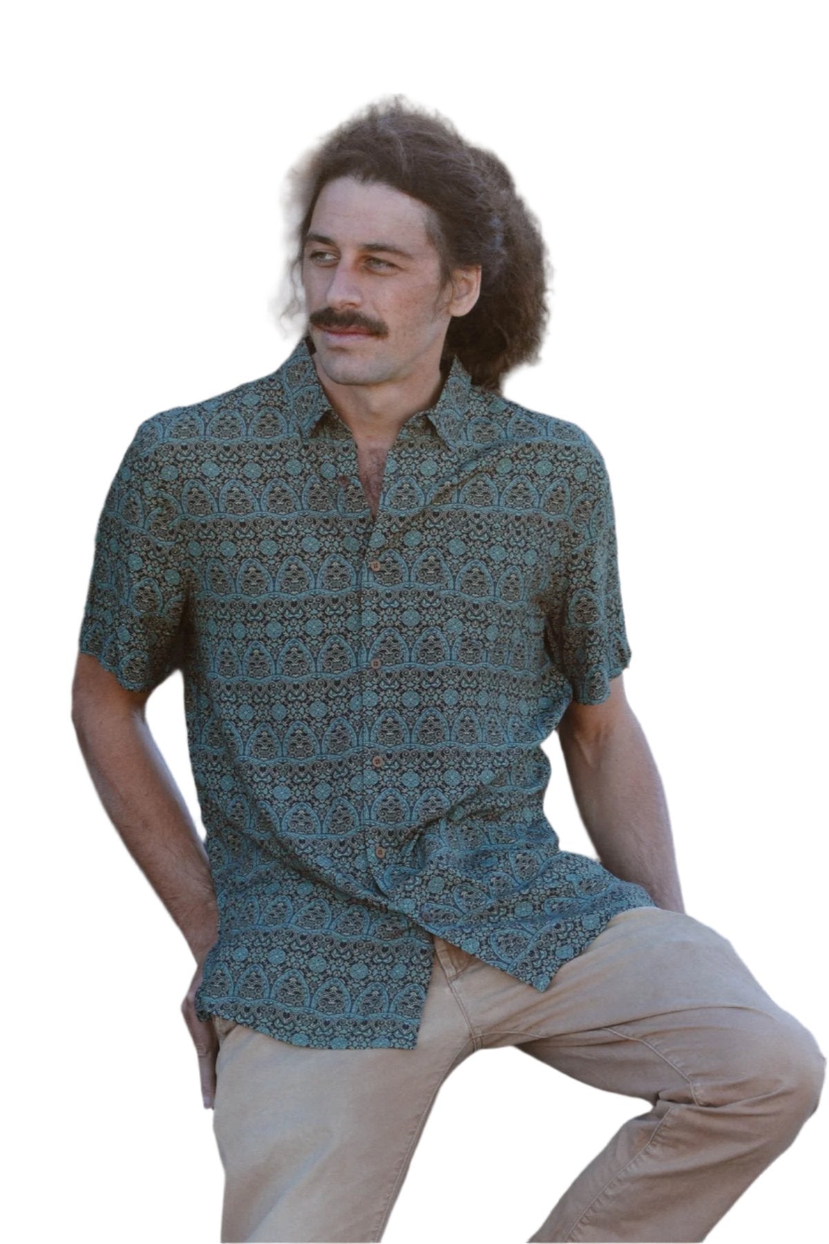 Island Warrior Mens Short Sleeve Shirt Mens Tops Skumi XS