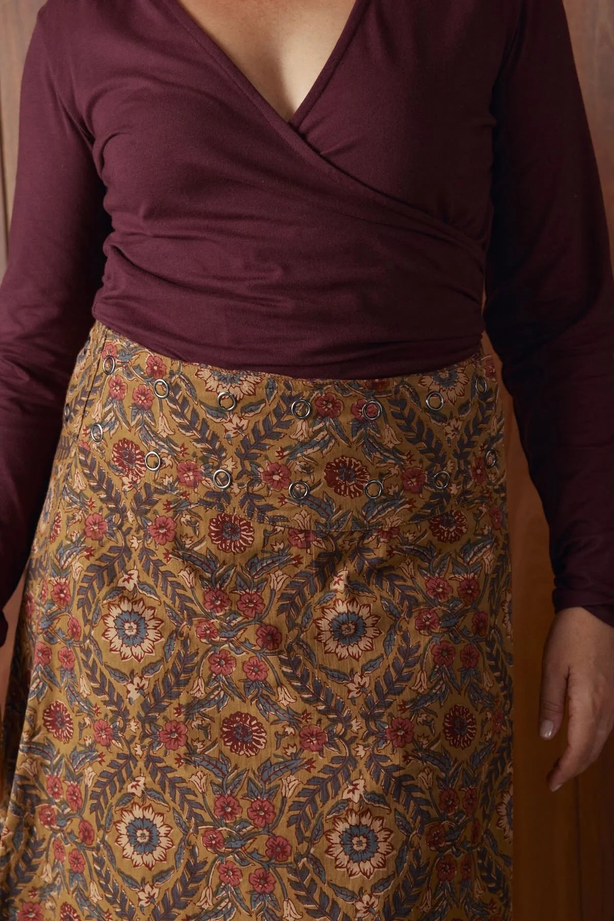 Jaya Reversible Skirt - Spice & Red Check Skirts MahaShe