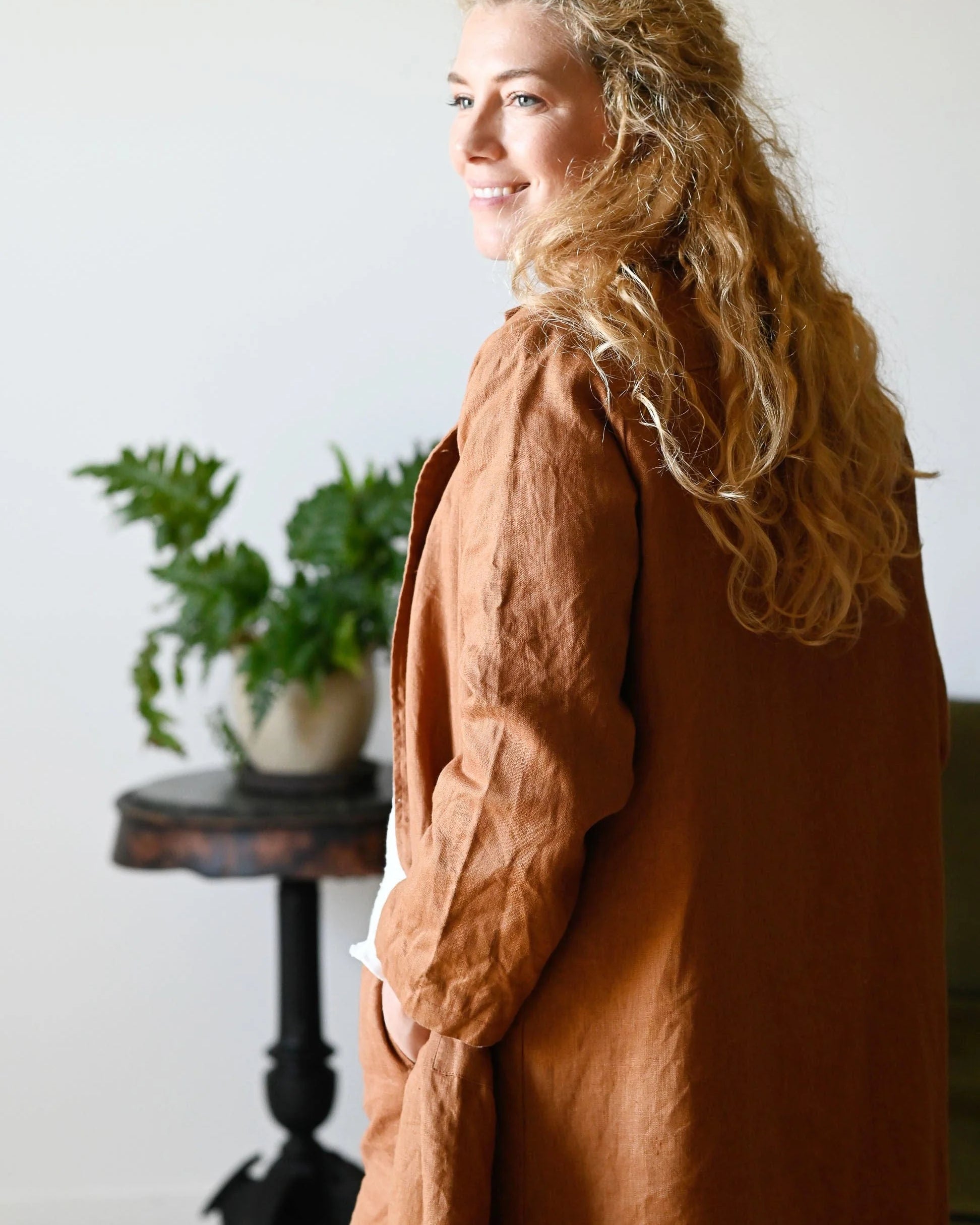 Jenna Jacket Tan Linen Jackets Lazybones