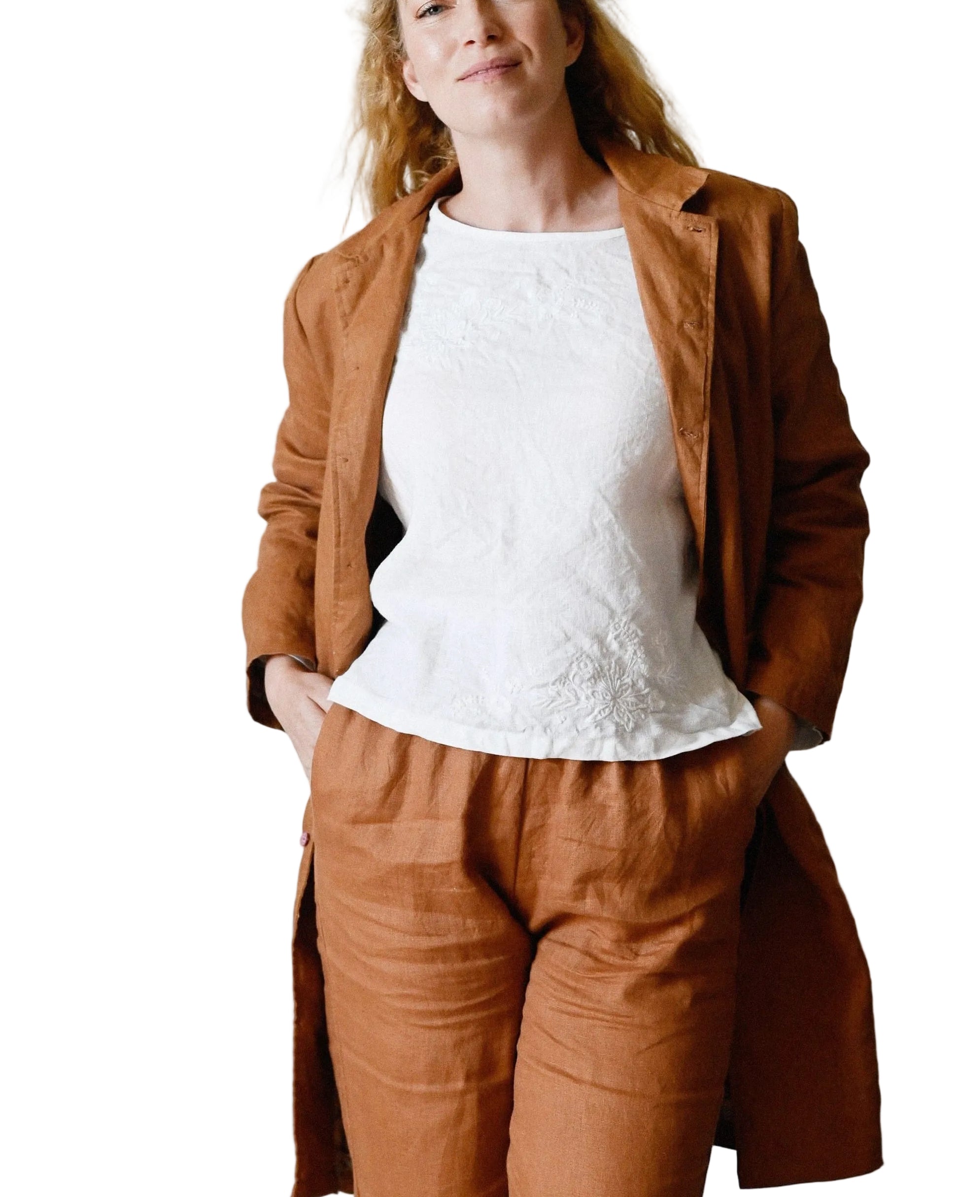 Jenna Jacket Tan Linen Jackets Lazybones XS(8)