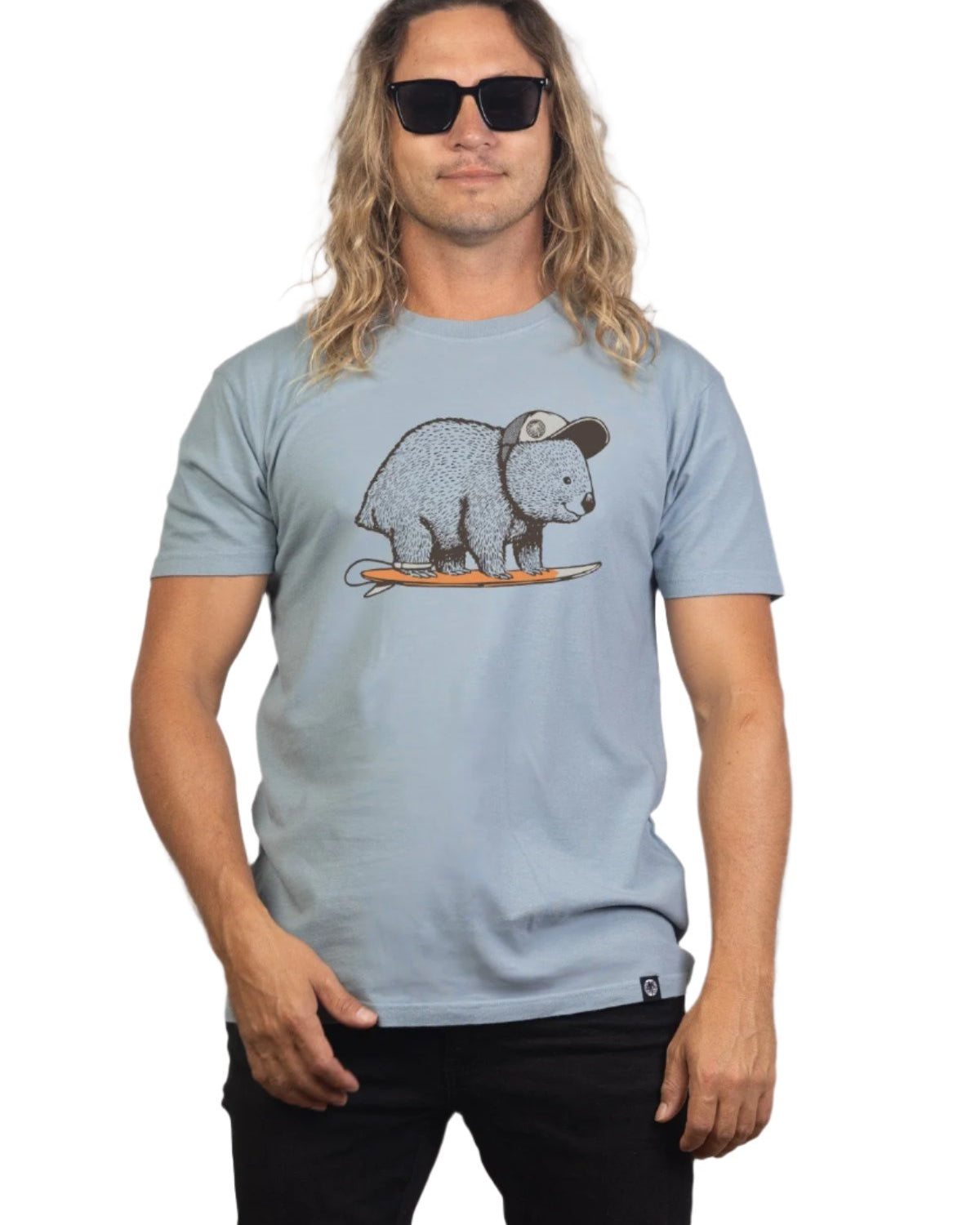 Johnny Mo Powder Blue Mens T Shirt Mens Tops Skumi XS