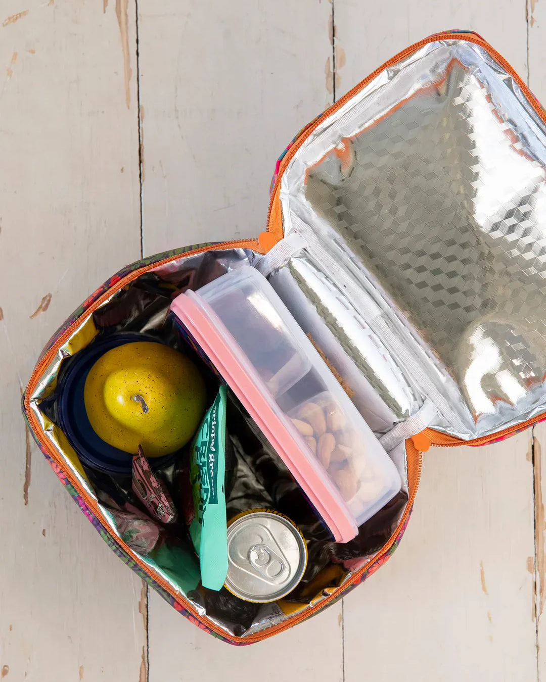 Puffy Lunch Bag Dark Floral - Global Free Style