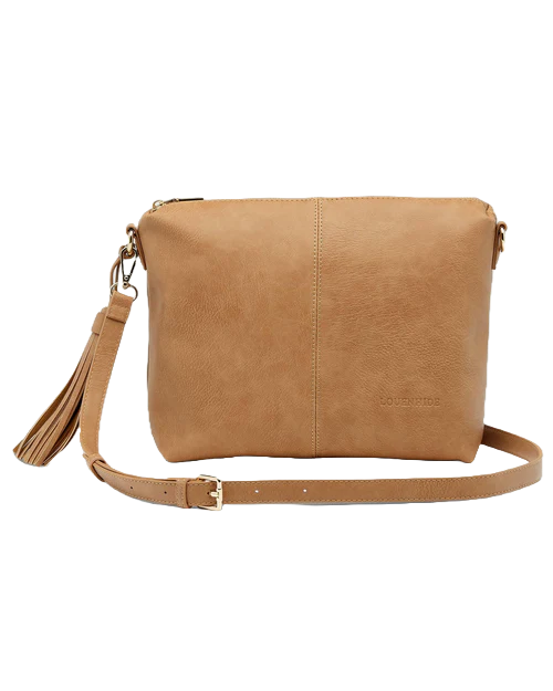 Kasey Stripe Crossbody Bag Camel Bags and Purses Louenhide