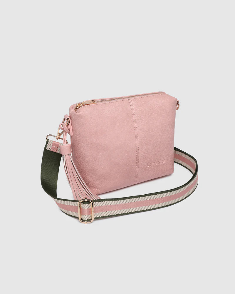 Kasey Stripe Crossbody Bag Blush Pink Bags and Purses Louenhide