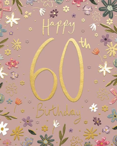 60th Birthday Pretty Florals Cards and Wrap Waterlyn