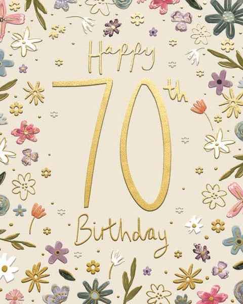 70th Birthday Celebration Florals Cards and Wrap Waterlyn