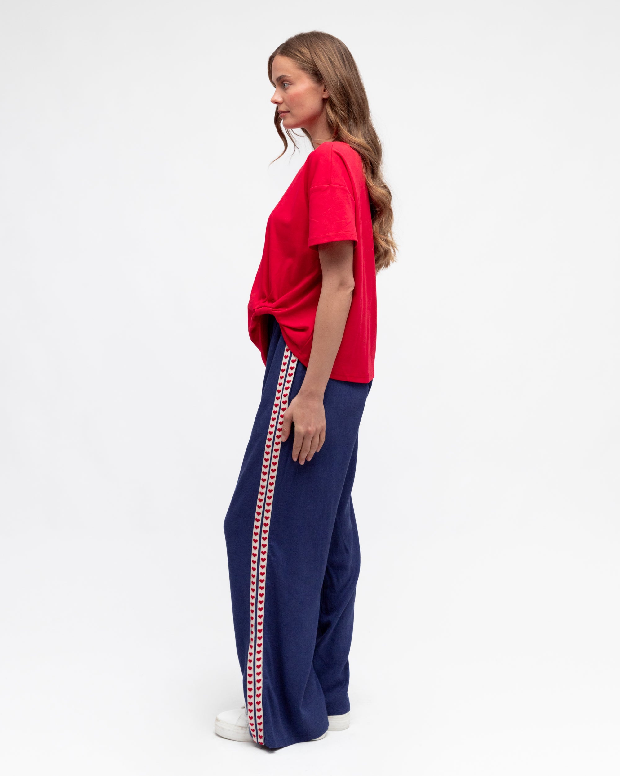 Red Easy Tuck Tee Tops Label of Love