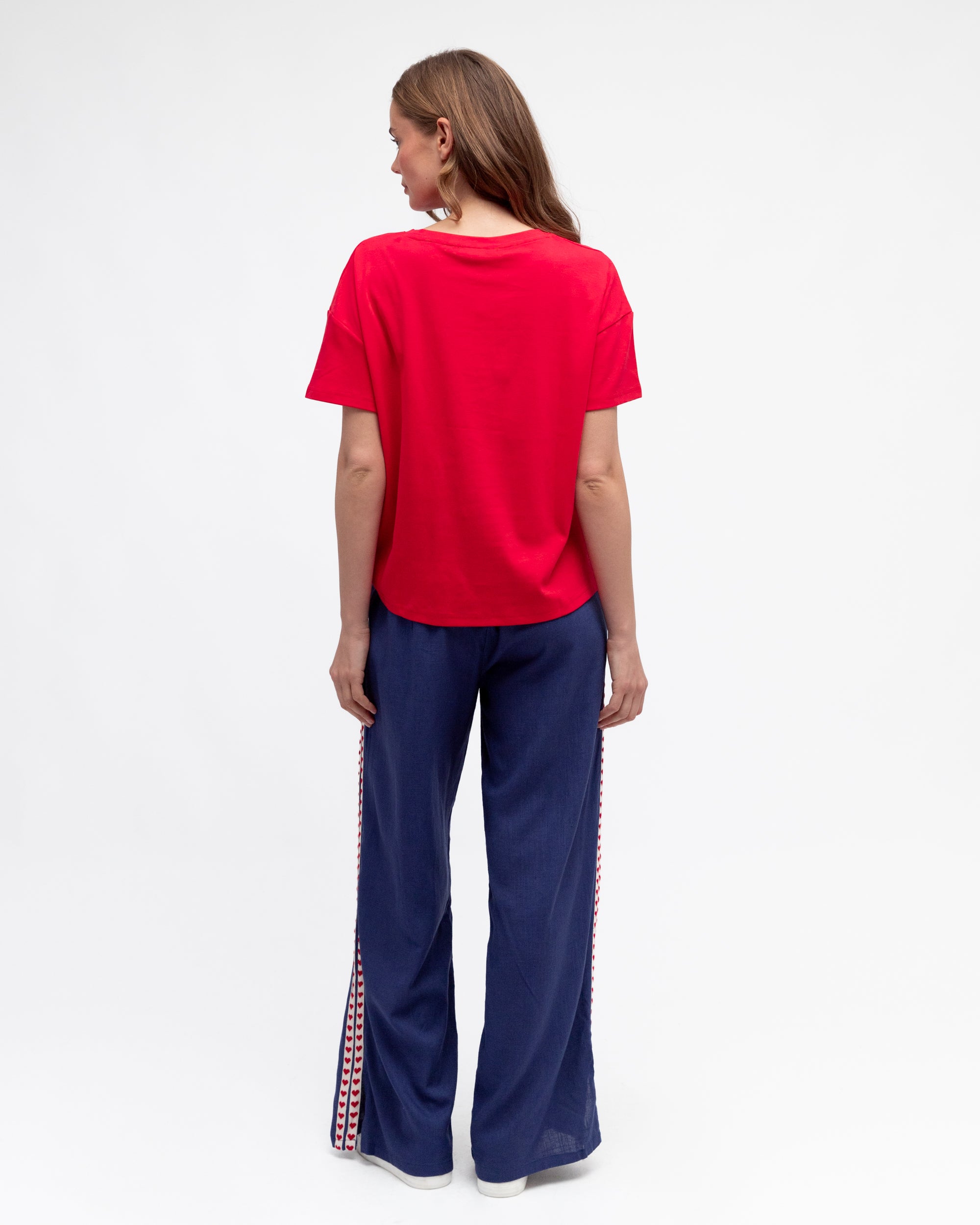 Red Easy Tuck Tee Tops Label of Love