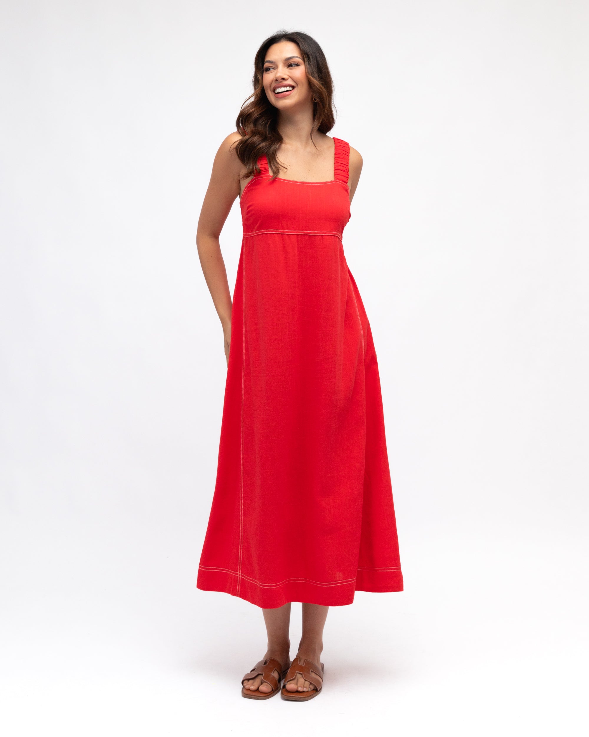 Stitched Up Maxi Dress Red Dresses Label of Love