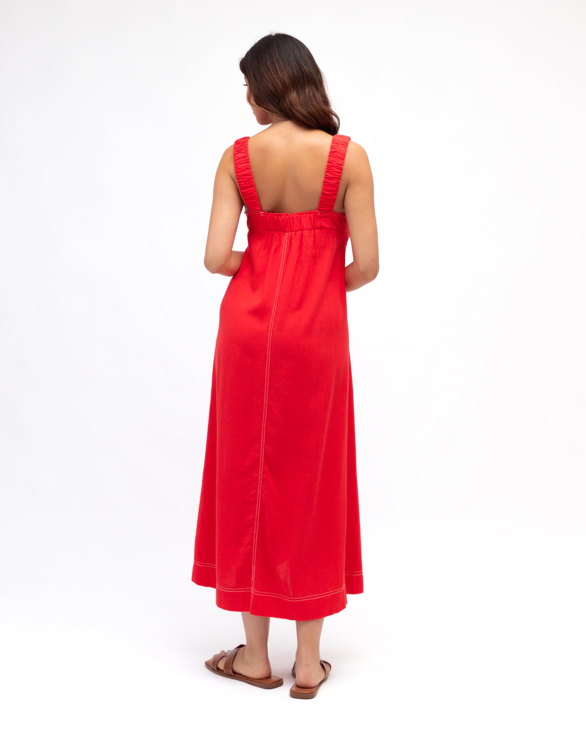 Stitched Up Maxi Dress Red Dresses Label of Love