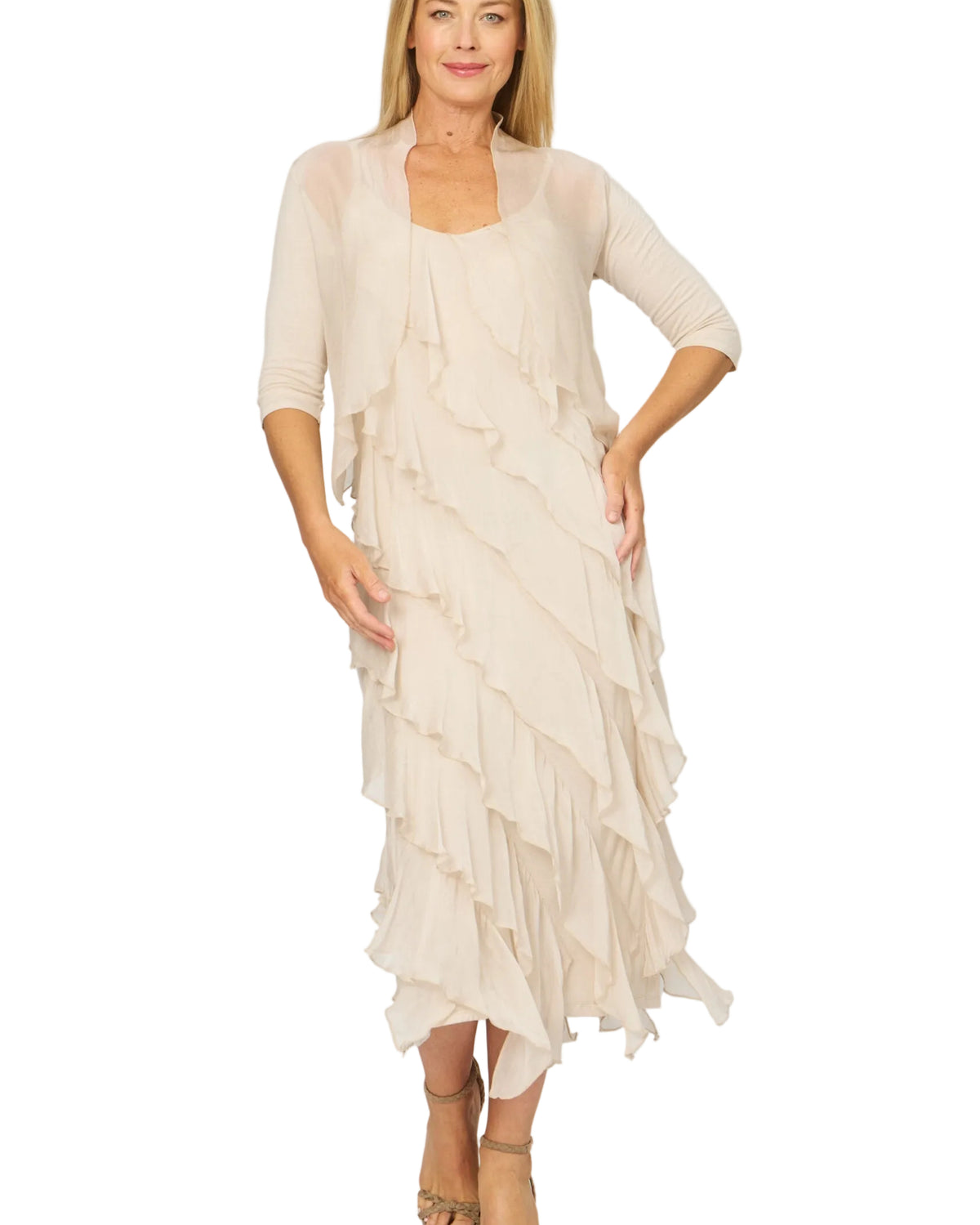 Viscose Cardy Beige Tops La Strada S(8-10)
