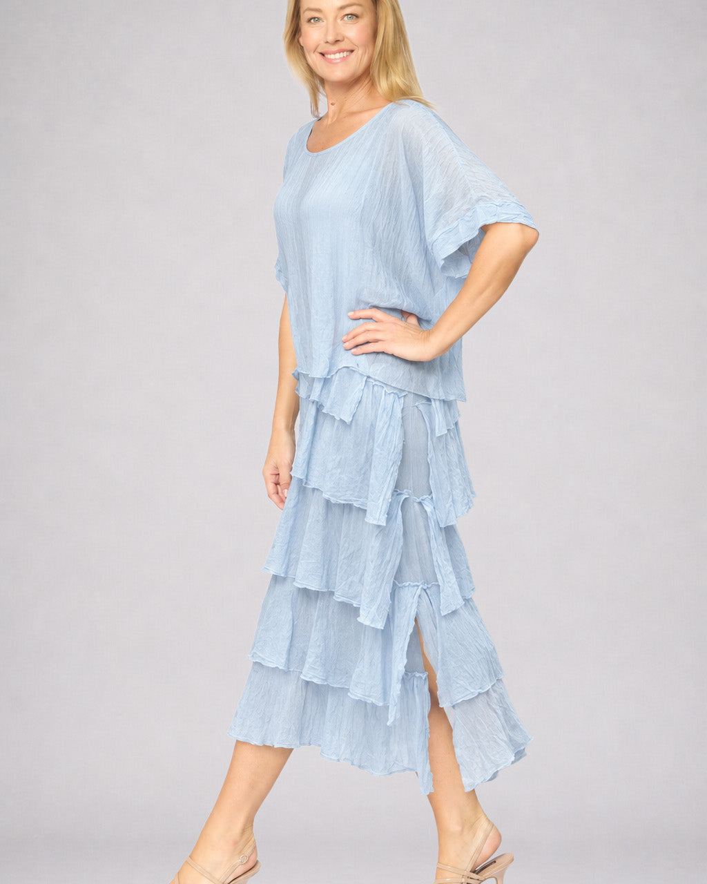 Multi Layers Dress Sky Blue Dresses La Strada