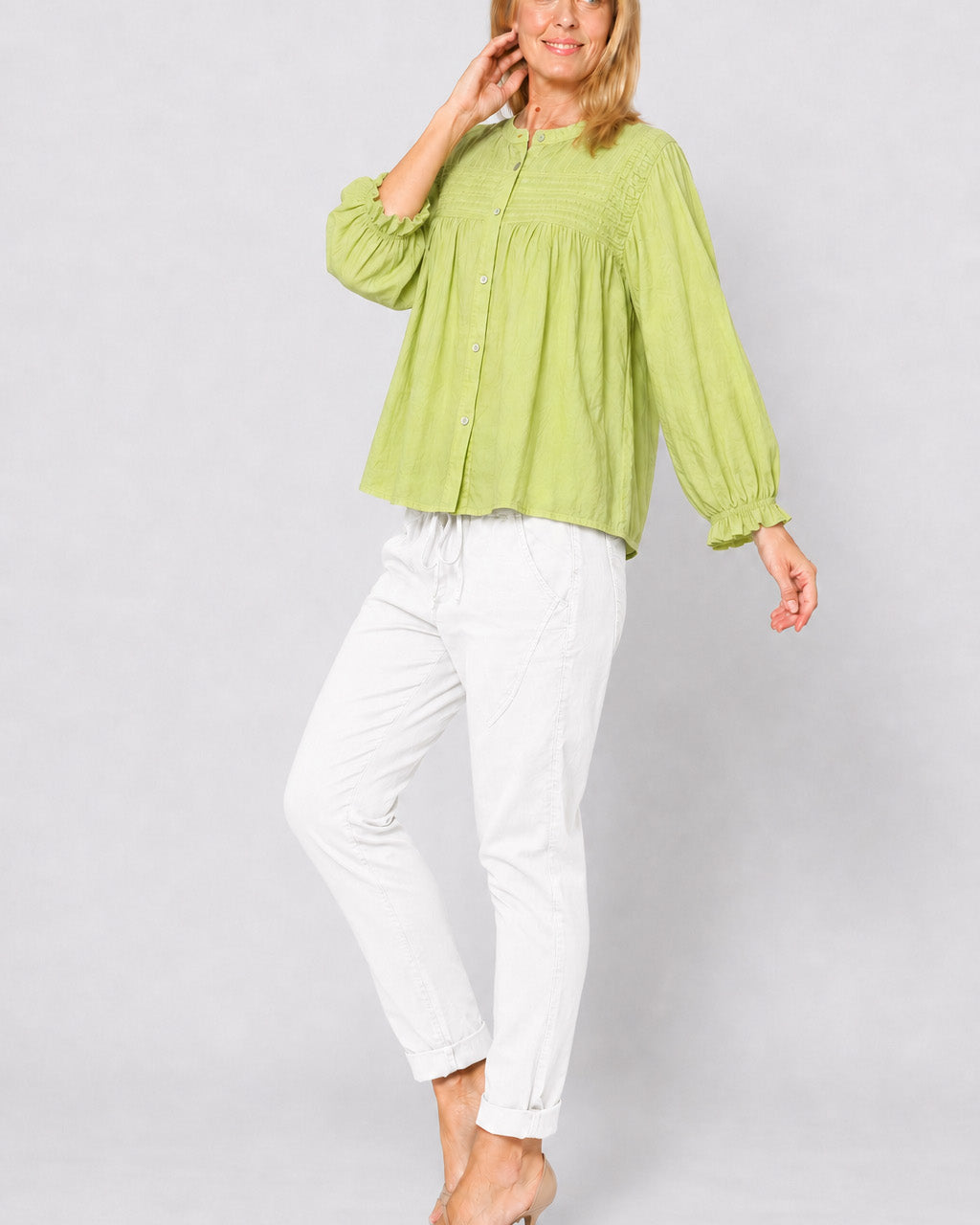 Linen Pant White Bottoms La Strada