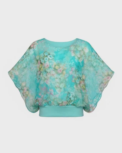 Band Bat Wing Top Tiffany Floral Tops La Strada
