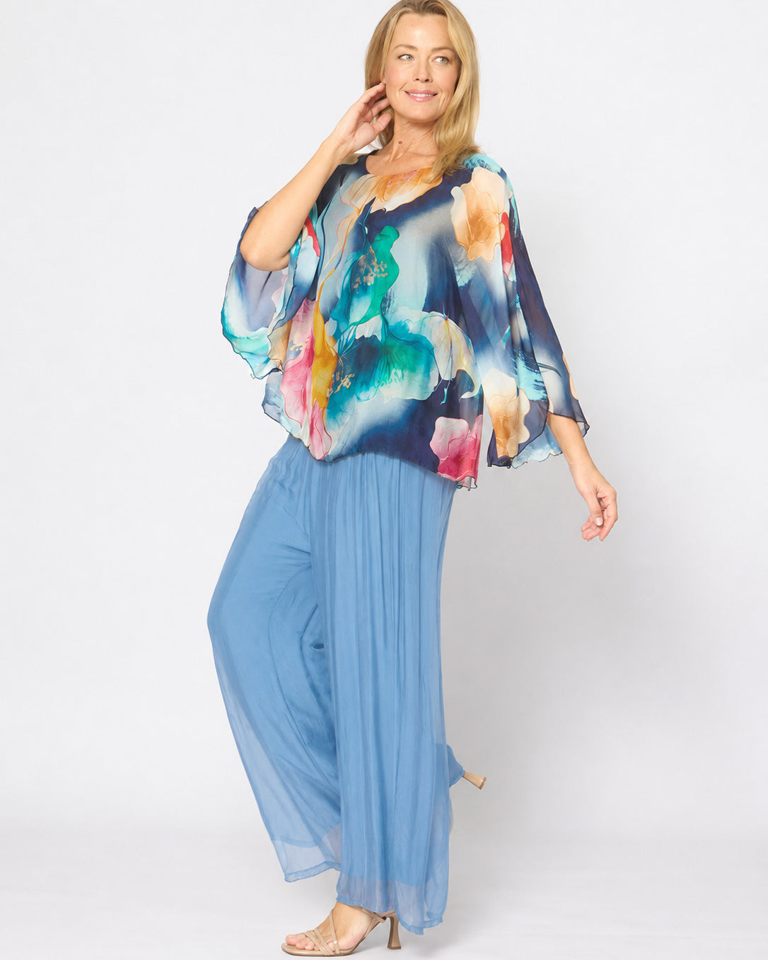 Viscose Pants Blue Jeans Bottoms La Strada